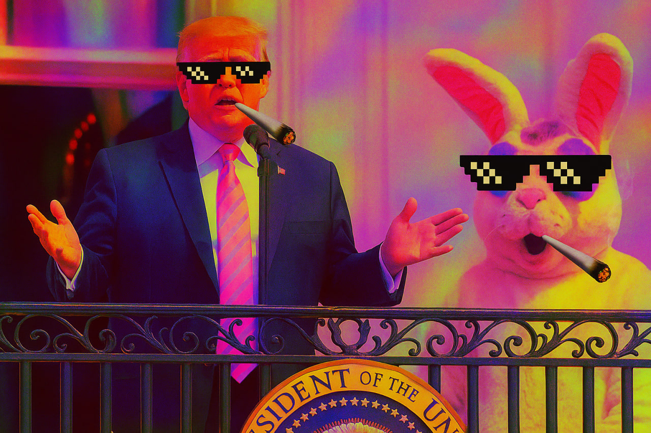 Trump and Bunny on Balcony